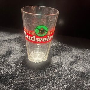 Budweiser Pint Glass with Red and Green Logo